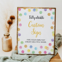 レインボースポットパーティー1st誕生日カスタムサイン