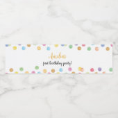 レインボースポット水瓶敷ラベル誕生日パーティー ペットボトルラベル (シングルラベル)