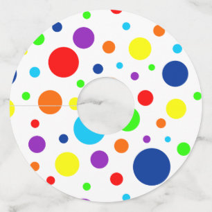 レインボースポット紙ワイングラスラベル ワイングラスタグ