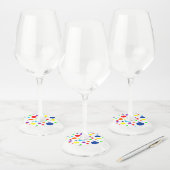 レインボースポット紙ワイングラスラベル ワイングラスタグ (セット)