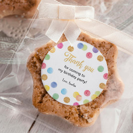 レインボースポット誕生日ステッカーラベル ラウンドシール