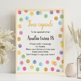 レインボースポット誕生日タイムカプセルサイン ポスター