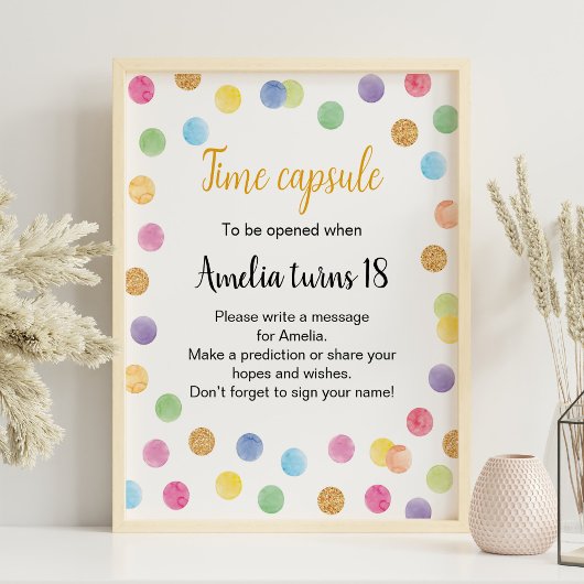 レインボースポット誕生日タイムカプセルサイン ポスター