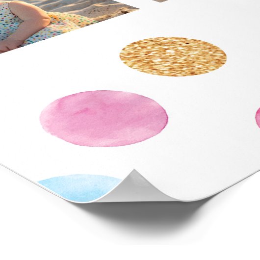 レインボースポット誕生日フォトマイルストーンポスター ポスター (角)