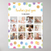 レインボースポット誕生日フォトマイルストーンポスター ポスター (正面)