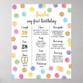 レインボースポット誕生日マイルストーンポスター ポスター (正面)