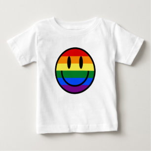 レインボースマイリーフェイス ベビーTシャツ