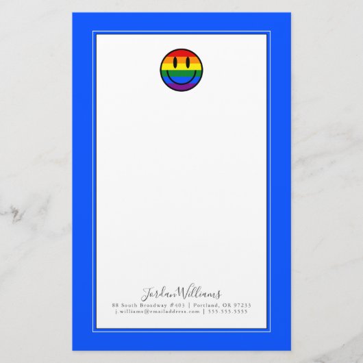 レインボースマイリーフェイス 便箋 (正面)