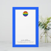 レインボースマイリーフェイス 便箋 (スタンド正面)