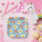 レインボースマイリー紙プレート ペーパープレート (パーティー)