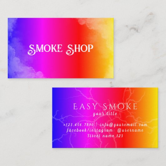 レインボースモークショップ VAPE 名刺 (正面/裏面)