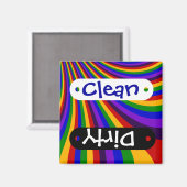 レインボースライドカラフルストライプに乗る マグネット (正面/裏面)