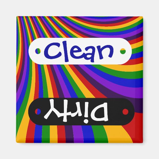 レインボースライドカラフルストライプに乗る マグネット (正面)