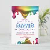 レインボースライムパーティの招待状スライム5th誕生日 招待状 (スタンド正面)