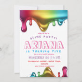 レインボースライムパーティの招待状スライム5th誕生日 招待状 (正面)