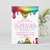 レインボースライムパーティの招待状スライム5th誕生日 招待状 (スタンド正面)