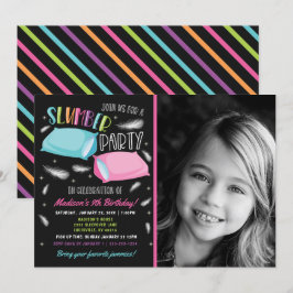 レインボースリンバーティーお泊まり会写真誕生日 招待状