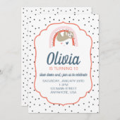 レインボースロスバースデーパーティー招待状 招待状 (正面/裏面)