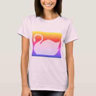 レインボースワンアーティザンデザイナークロシェプリント Tシャツ