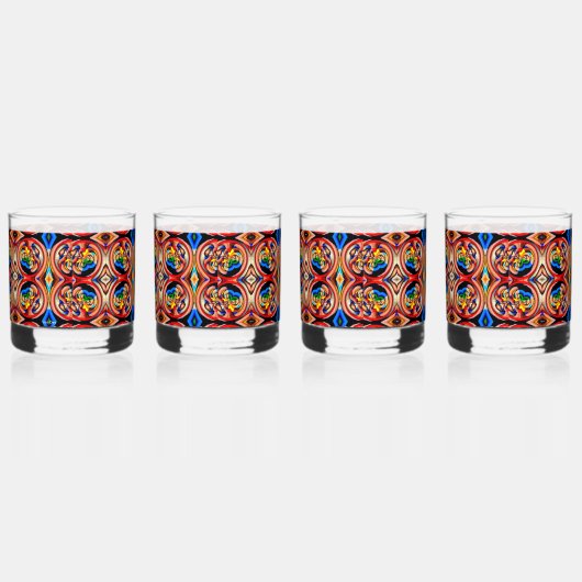 レインボースワーズ抽象芸術飲み物用品セット ウイスキーグラス (左)