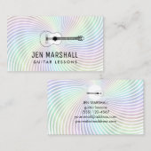 レインボースワールビジネスカードのギターシルエット 名刺 (正面/裏面)