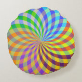レインボースワール抽象芸術 ラウンドクッション (裏面)
