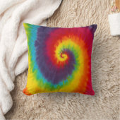 レインボースワール絞り染めグルーヴカッコいいィー クッション (ブランケット)