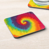 レインボースワール絞り染めグルーヴカッコいいィー コースター (左側)