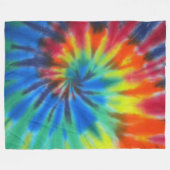 レインボースワール絞り染め フリースブランケット (正面(横))