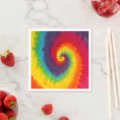 レインボースワール タイダイ グルービー クール カラフル スタンダードカクテルナプキン (インサイチュ)