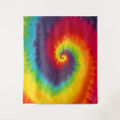 レインボースワール タイダイ グルービー クール カラフル タペストリー (正面)