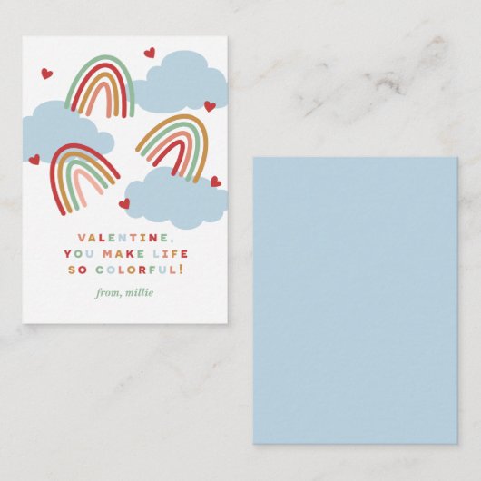 レインボーズカラフルライフクラスバレンタインカード エンクロージャーカード (正面/裏面)