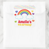 レインボーズハートアンドドットガールズ誕生日 スクエアシール (バッグ)