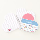 レインボーズピンクブルーパーソナライズされたタイポグラフィ ノートブック (内部)