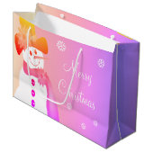 レインボーズ雪だるま&スノーフレーク ラージペーパーバッグ (正面アングル)