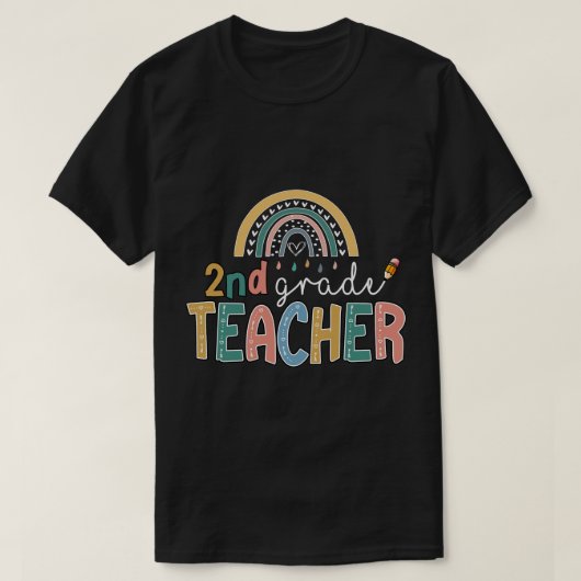レインボーセカンドグレード先生キンダー新学期1 Tシャツ (デザイン正面)