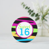 レインボーゼブラストライプスSweet sixteen誕生パーティー 招待状 (スタンド正面)