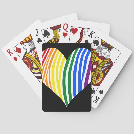レインボーゼブラストライプハート トランプ (裏面)