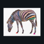 レインボーゼブラハガキ ポストカード<br><div class="desc">この印象的なハガキは美しいゼブラ絵を描のデジタルを特徴としている。ゼブラストライプのは明絵を描るい虹の色だ。この美しい動物の恋人や明るい色や模様を好む人に最適なゼブラ葉書。ポストカードはあなたの壁にフレーム付き写真を作るつるのに最適で、高価なポスタープリントに安くシックな代替品である。</div>