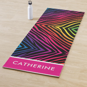 レインボーゼブラパターンヨガマット ヨガマット