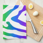 レインボーゼブラパターン キッチンタオル (四つ折り)