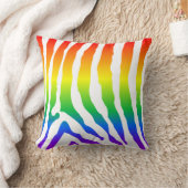 レインボーゼブラパターン クッション (ブランケット)