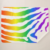 レインボーゼブラパターン シェルパブランケット (正面(横))