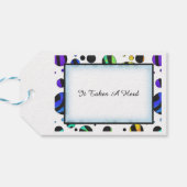 レインボーゼブラ水玉模様パターンサンキュー ギフトタグ (裏面横)