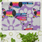 レインボーゼブラ キッチンタオル (折り畳み)