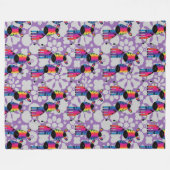 レインボーゼブラ フリースブランケット (正面(横))