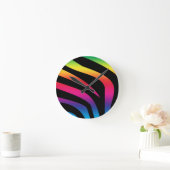 レインボーゼブラ ラウンド壁時計 (ホーム)