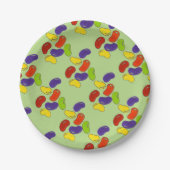 レインボーゼリービーンゼリービーンイースターバスケットキャンディ ペーパープレート (正面)