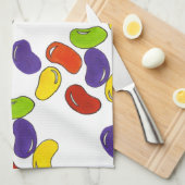 レインボーゼリー豆イースターバスケットキャンディトリート キッチンタオル (四つ折り)