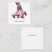 レインボーソックス付きローラースケート ノートカード (正面/裏面)